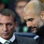 Celtic manager Brendan Rodgers and Manchester City manager Pep Guardiola