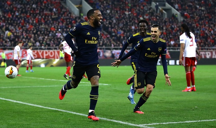 Late Laccazette strike fires Arsenal past Olympiacos in Europa League