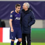 Tottenham Hotspur manager Jose Mourinho and Harry Winks appear dejected after the final whistle at the UEFA Champions League round of 16 second leg match at the Red Bull Arena, Leipzig.