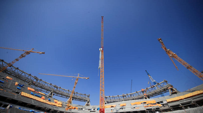 Construction continues on the Lusail Stadium in Lusail, Qatar for the 2022 World Cup