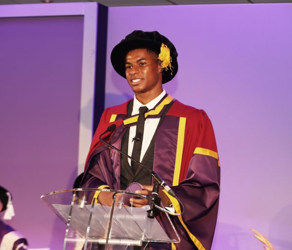 Rashford says collecting honorary degree ‘bittersweet’ after benefits cut