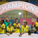 Mamelodi Sundowns celebrate victory during the 2021 TotalEnergies CAF Women's Champions League football Final between Hasaacas v Sundowns