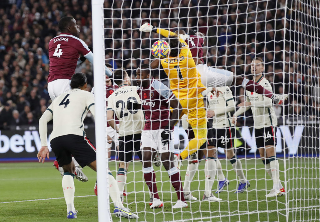 EPL wrap: West Ham punish Alisson blunders to end Liverpool's unbeaten run