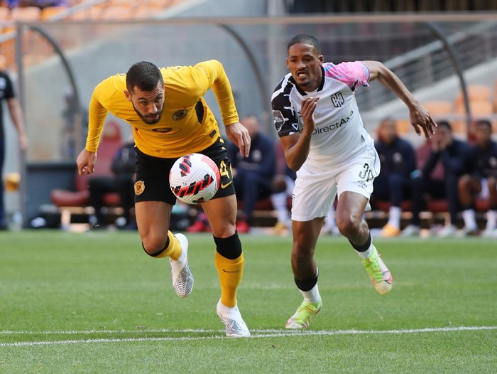 Daniel Cardoso and Cragi Martin of Kaizer Chiefs and Cape Town City