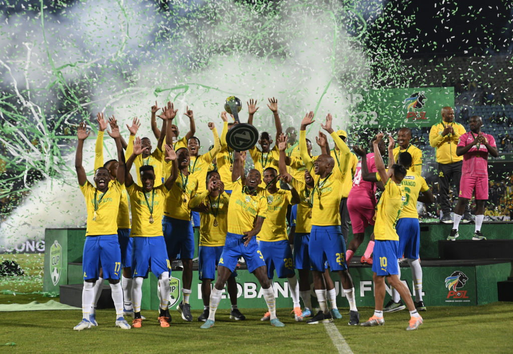 Watch: Sundowns celebrate as they lift Nedbank Cup