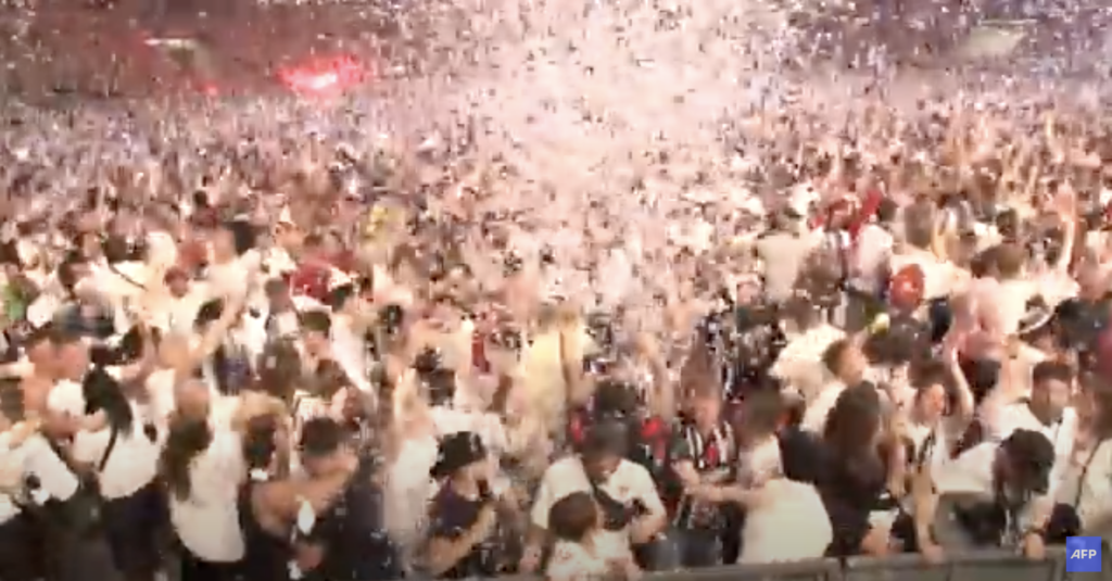 Watch: Frankfurt home stadium erupt after UEL title win