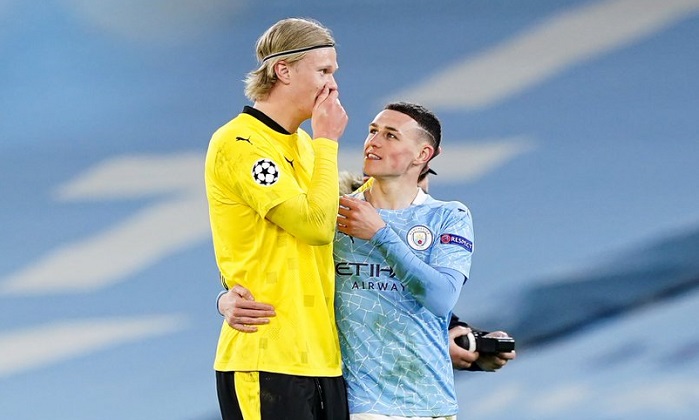 Erling Haaland and Phil Foden Manchester City