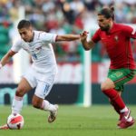 LISBON, PORTUGAL - JUNE 09: Ondrej Lingr of Czech Republic is challenged by Ruben Neves of Portugal during the UEFA Nations League League A Group 2 match between Portugal and Czech Republic at Estadio Jose Alvalade on June 09, 2022 in Lisbon, Portugal. (Photo by Carlos Rodrigues/Getty Images)