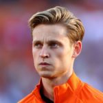 ROTTERDAM, NETHERLANDS - JUNE 11: Frenkie de Jong of Netherlands stands for the national anthem prior to the UEFA Nations League League A Group 4 match between Netherlands and Poland at Stadium Feijenoord on June 11, 2022 in Rotterdam, Netherlands. (Photo by Dean Mouhtaropoulos/Getty Images)