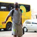 Sibusiso Vilakazi of Mamelodi Sundowns arrives during the 2022 Nedbank Cup quarter final match between Mamelodi Sundowns and Mathaithai at Lucas Moripe Stadium, Pretoria on 08 March 2022 ©Samuel Shivambu/BackpagePix