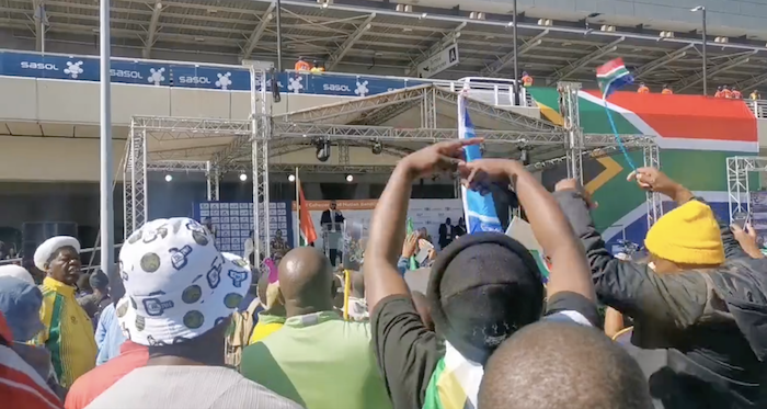 Watch: Crowd boos sports minister as government 'claims' Banyana's triumph