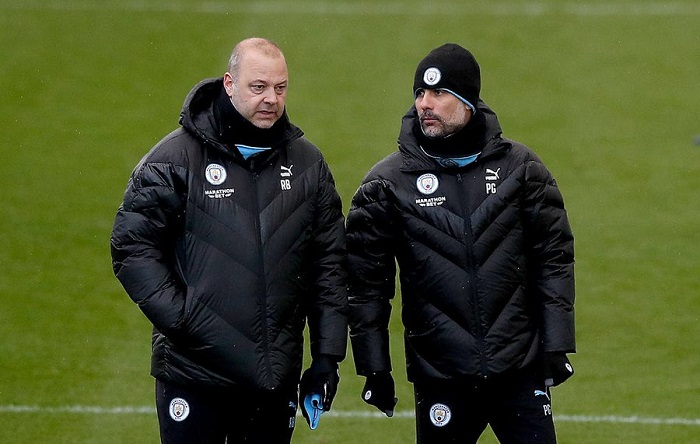 Manchester City Pep Guardiola and Rodolfo Borrell