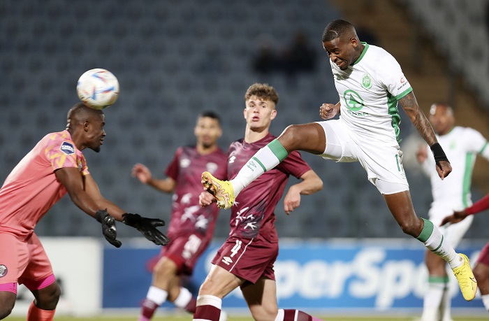 Mbongeni Gumede of AmaZulu score a goal during the DStv Premiership 2022/23 match between Swallows and AmaZulu at the Dobsonville Stadium, Soweto on the 19 August 2022 ©Muzi Ntombela/BackpagePix