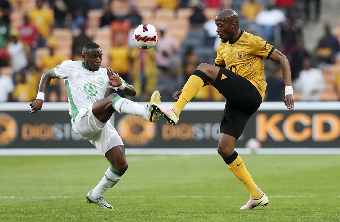 Sfiso Hlanti of Kaizer Chiefs challenged by George Maluleka of Amazulu during the DStv Premiership 2022/23 match between Kaizer Chiefs and AmaZulu at the FNB Stadium, Johannesburg on the 03 September 2022 ©Muzi Ntombela/BackpagePix