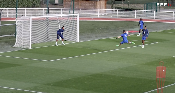 Watch: Pavard's well-taken volley in France training session