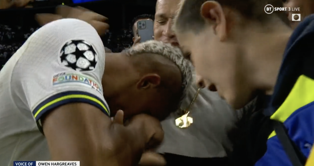 Watch: Richarlison breaks down in tears after scoring on UCL debut